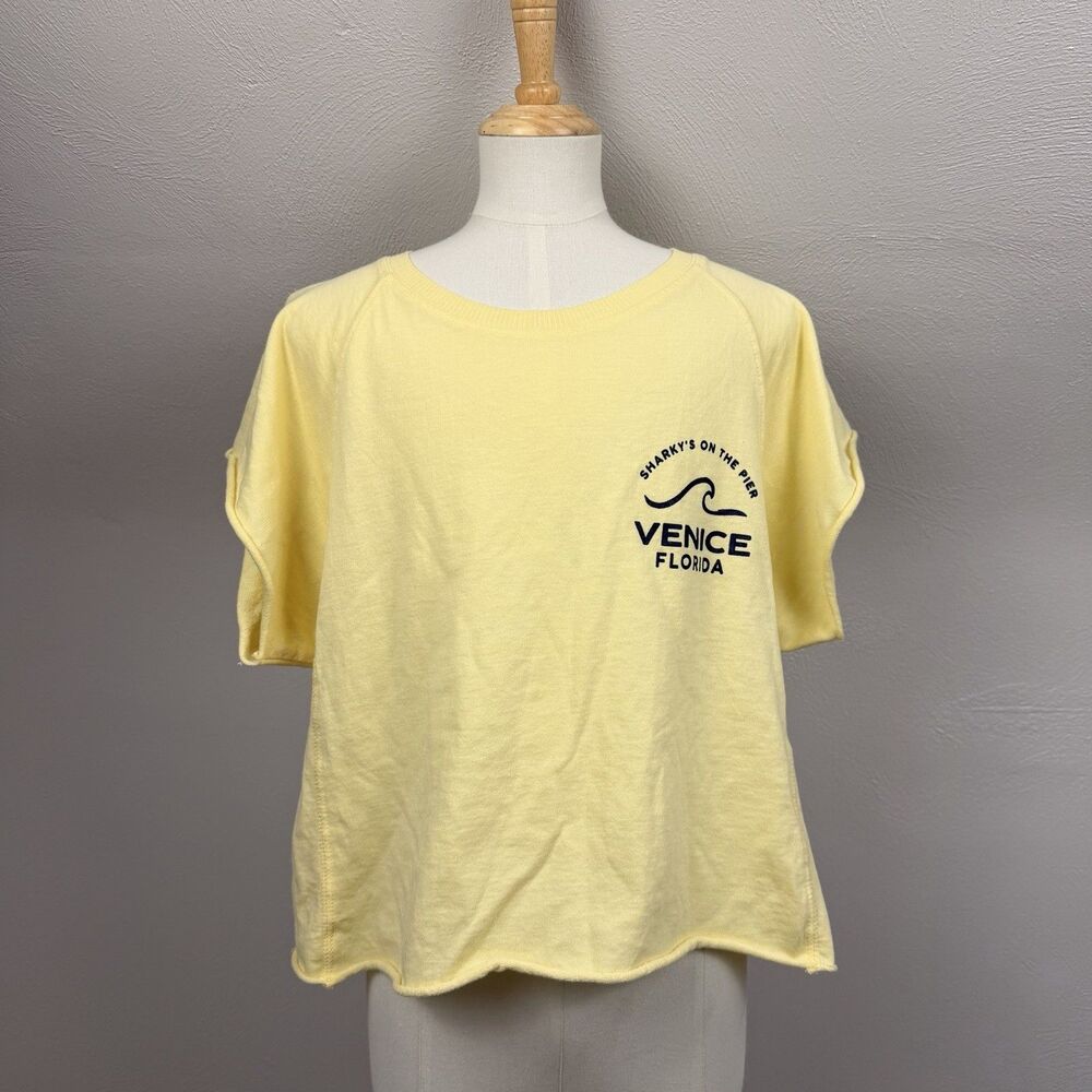 Lagaci Yellow Crew Neck T-Shirt Short Sleeve Large